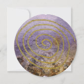 Invitation Mariage Aquarelle Simple Unique Violet Or (Dos)