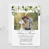 Invitation Mariage Aquarelle Vert Blanc Floral Photo (Devant)