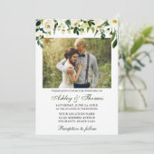 Invitation Mariage Aquarelle Vert Blanc Floral Photo (Debout devant)