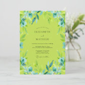 Invitation Mariage Aquarelle Vert Citron Radiant (Debout devant)
