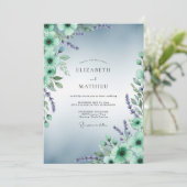 Invitation Mariage Aquarelle Vert Menthe Sérénité (Debout devant)
