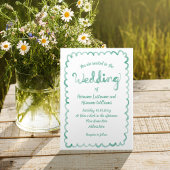 Invitation Mariage aquarelle vert menthe simple et fantaisist