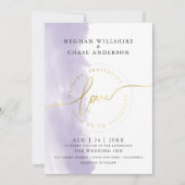 Invitation MARIAGE | Aquarelle violet Lilac (Devant)