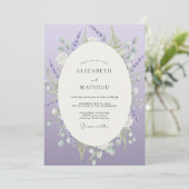 Invitation Mariage aquarelle violet Luxe (Debout devant)