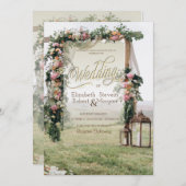 Invitation Mariage Arbour Lanterne Rose Mariage (Devant / Derrière)