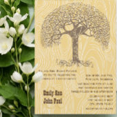 Invitation Mariage Arbre Brun Oiseaux Amoureux Grain de Bois
