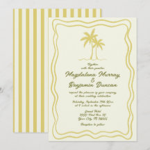 Mariage Arbre Palmiste Cadre Ondulé Citron Dessiné