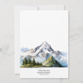 Invitation Mariage Arbre vert Forêt Montagne Rustique (Dos)