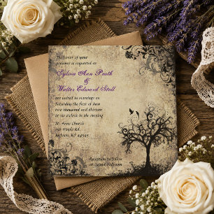 Invitation Mariage Arbre Vintage Nouvelle Vie Plum