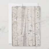 Invitation Mariage Arbres de bouleau Blanc Crème Rustique (Dos)