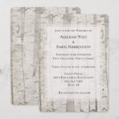 Invitation Mariage Arbres de bouleau Blanc Crème Rustique (Devant / Derrière)
