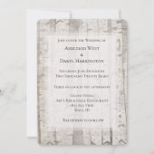 Invitation Mariage Arbres de bouleau Blanc Crème Rustique (Devant)