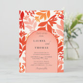 Invitation Mariage Arc Botanique Orange Brûlé Rétro (Debout devant)