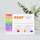 Invitation Mariage arc-en-ciel amusant et moderne RSVP (Debout devant)
