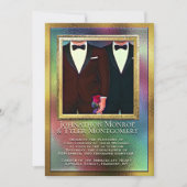 Invitation Mariage arc-en-ciel et gris (Devant)