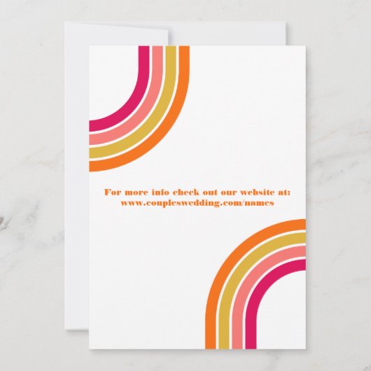 Invitation Mariage arc-en-ciel gras et rétroactif (Dos)