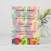 Invitation Mariage arc-en-ciel psychédélique (Debout devant)