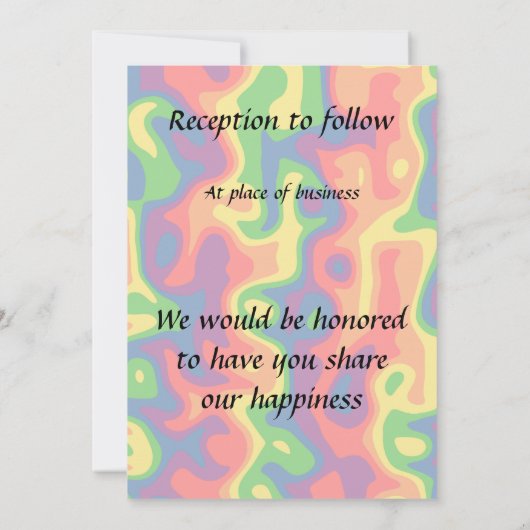 Invitation Mariage arc-en-ciel psychédélique (Dos)