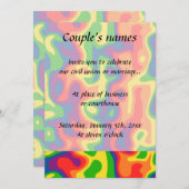 Invitation Mariage arc-en-ciel psychédélique (Devant / Derrière)