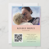 Invitation Mariage arc-en-ciel rétro LGBTQ Fierté Gay Tout co (Dos)