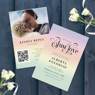 Invitation Mariage arc-en-ciel rétro LGBTQ Fierté gay Tout en