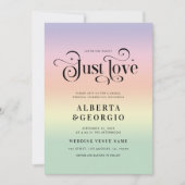 Invitation Mariage arc-en-ciel rétro LGBTQ Fierté gay Tout en (Devant)