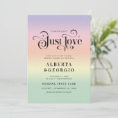 Invitation Mariage arc-en-ciel rétro LGBTQ Fierté gay Tout en (Debout devant)