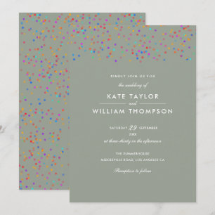 Invitation Mariage Arc-en-Ciel Romantique Confiture Vert Saug