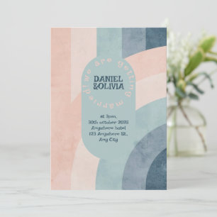 Invitation Mariage arc-en-ciel vintage les années 70