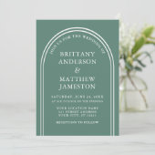 Invitation Mariage Arc Moderne et élégant Eucalyptus Green (Debout devant)
