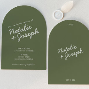 Invitation Mariage Arc Moderne Vert Fantaisiste d'Été