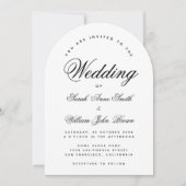 Invitation Mariage Arc noir et blanc Simple Élégant Script (Devant)