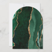 Invitation Mariage Arc Rust Agate Or Vert Émeraude Chic (Dos)