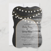 Invitation Mariage Arch Arches Bois Noir Rustique Moderne Lum (Devant)