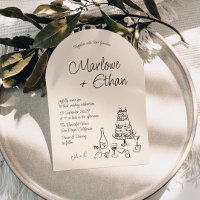 Mariage Arch avec Illustrations Manuscrites Excent