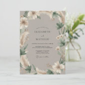 Invitation Mariage Arch Botanique Taupe (Debout devant)