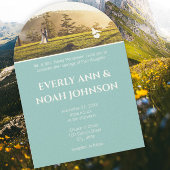 Invitation Mariage Arch Silver Blue Flowers et abeilles