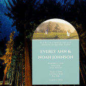 Invitation Mariage Arch Silver Blue Flowers et abeilles