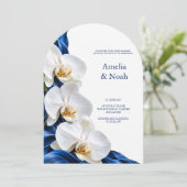 Invitation Mariage Arche de l'Orchidée Saphir (Debout devant)