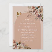 Invitation Mariage Arche de Mariée Fleurie Teintée de Pêche | (Devant)