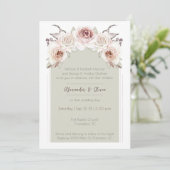 Invitation Mariage Arché de Rose Bohème (Debout devant)