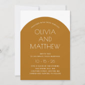 Invitation Mariage arche de typographie moderne jaune moutard (Devant)