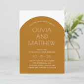 Invitation Mariage arche de typographie moderne jaune moutard (Debout devant)