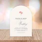 Invitation Mariage Arché Fleur sauvage Tendance Boho Rose Bol