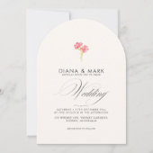 Invitation Mariage Arché Fleur sauvage Tendance Boho Rose Bol (Devant)