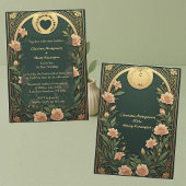 Invitation Mariage Arche Ornée Lily Gold Alphonse Mucha Vert