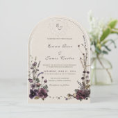 Invitation Mariage Archevêque Botanique Séché Monogramme Figu (Debout devant)