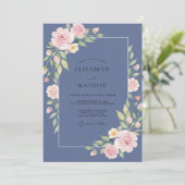 Invitation Mariage Ardoise Fleurs de Eucalyptus (Debout devant)