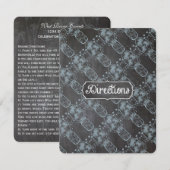 Invitation Mariage ardoise pot mason bleu rustique (Devant / Derrière)