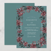 Invitation Mariage Ardoise Raisin (Devant / Derrière)